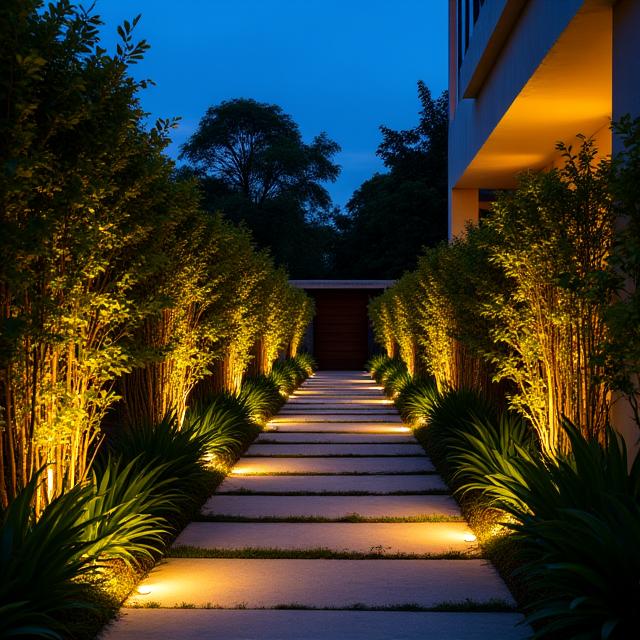 Outdoor lighting installation in Salcedo Village