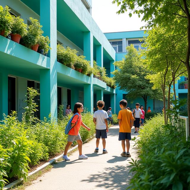 Urban microclimate adaptation for schools